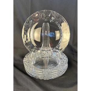 TIFFANY & CO ROCK CUT CRYSTAL 8” SALAD  PLATES set of 6